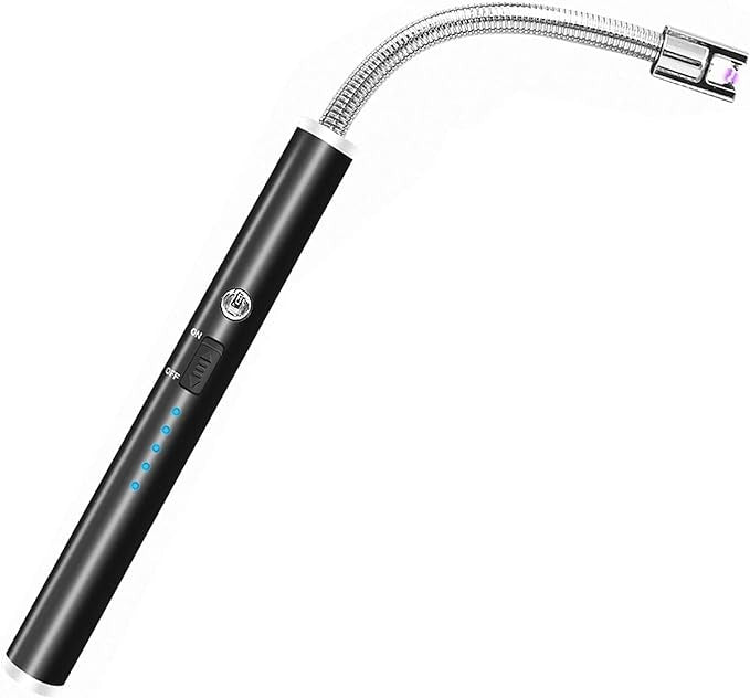 USB Rechargeable Flameless Arc Lighter Flexible and Windproof for Candles, Hiking, Camping, Kitchen, Fireplaces