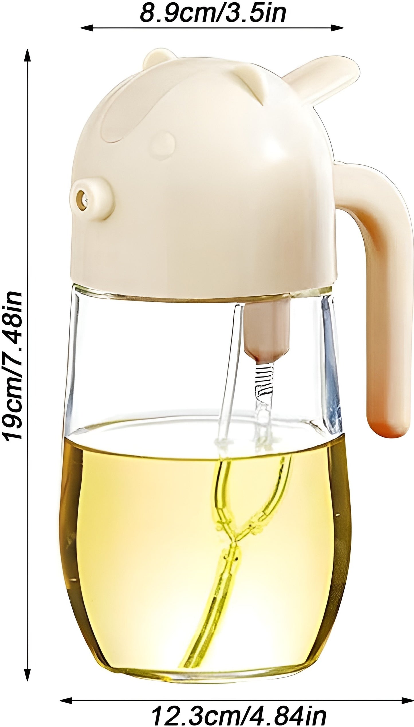 2-in-1 Glass Oil Sprayer and Dispenser, Oil Spray Bottle for Cooking, Oil Dispenser for Kitchen, Oil Bottle Dispenser Spray for Cooking, Air Fryer, BBQ etc, 580ML.