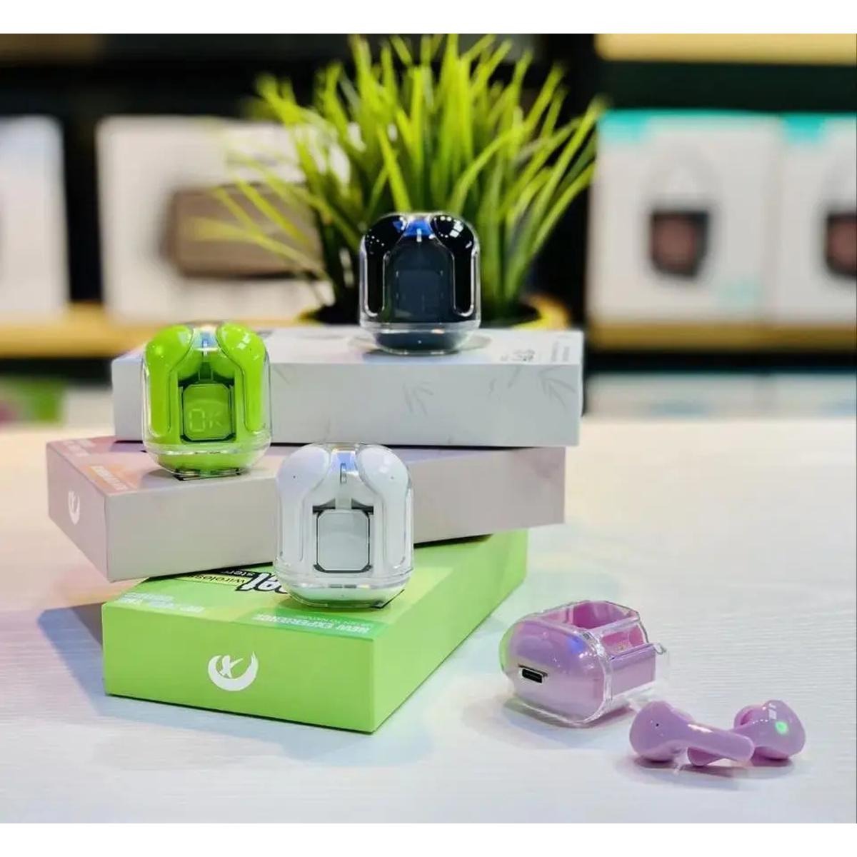 Air31 Earbuds Wireless Transparent Bluetooth 5.3 Air 31 Ear buds Wireless Headset Transparent Charging Case Heavy Bass Stereo Earphones Noise Reduction Sports Headset with Microphone Waterproof Headphone LED Digital Display airpods